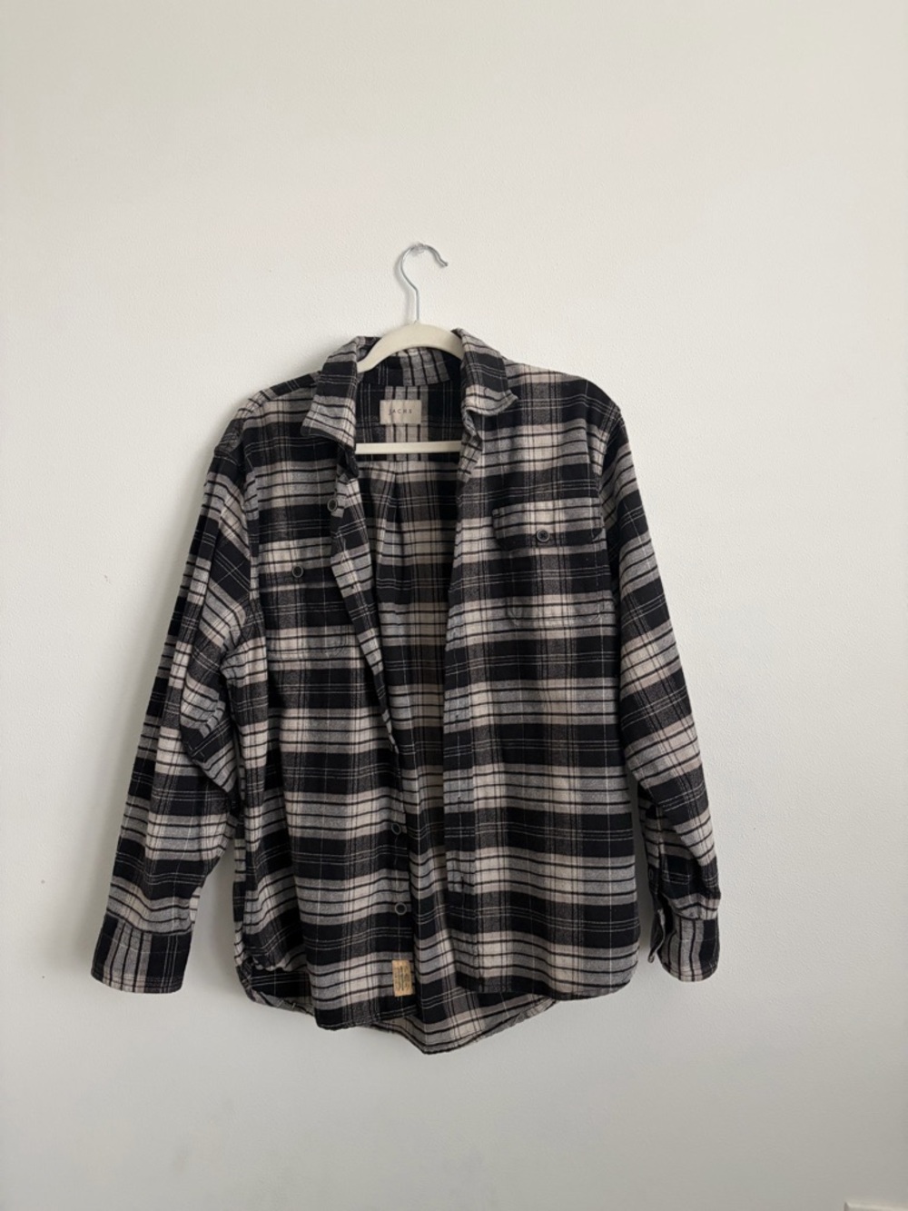Jachs Black and White Plaid Shirt